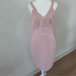 Bebe Blush Pink Fitted Midi Dress |Size 8|